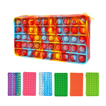 2 in 1 pencil case new push pop bubble fidget sensory toy rainbow